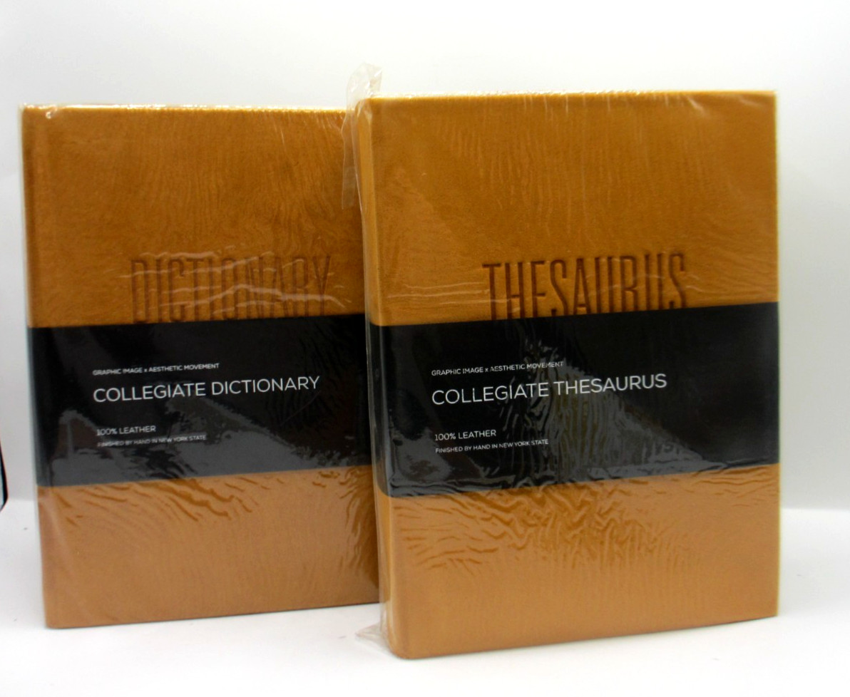 Merriam-Webster’s Collegiate Dictionary and Thesaurus SET Hardcover SUEDE