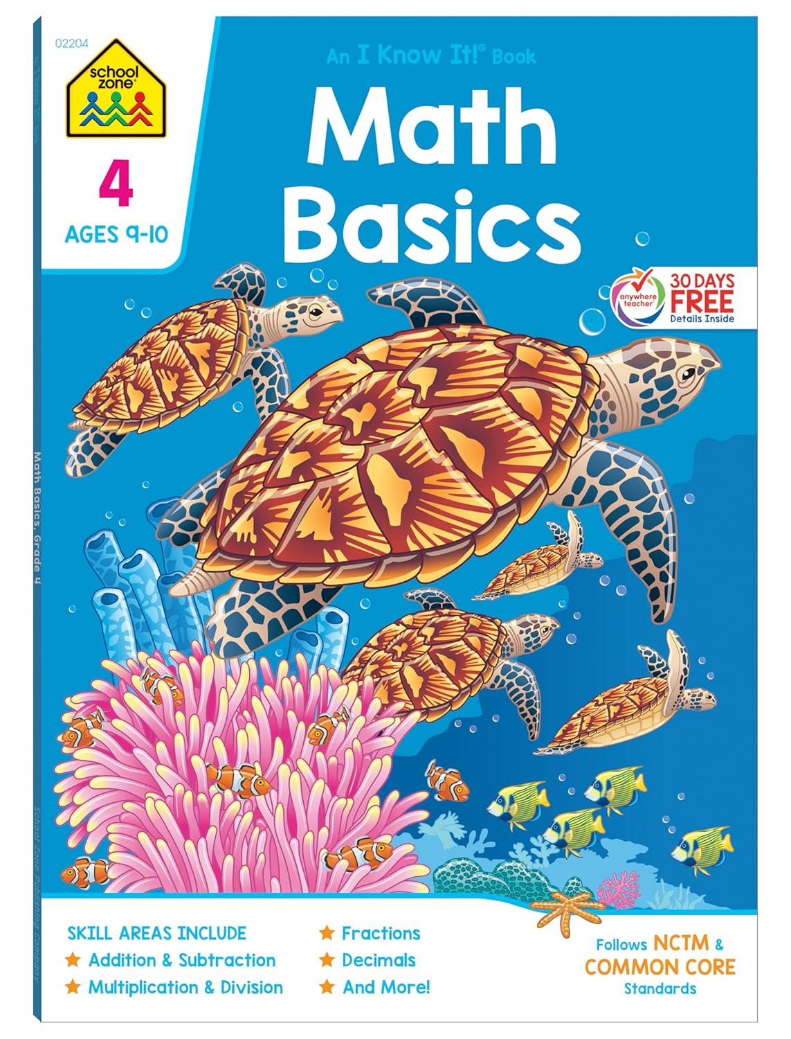 School Zone Math Basics 4 Workbook: 64 Pages, 4Th Grade, Multiplication, Divisio