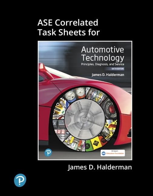 ASE Correlated Task Sheets for Automotive Technology: Principles, Diagnosis,…