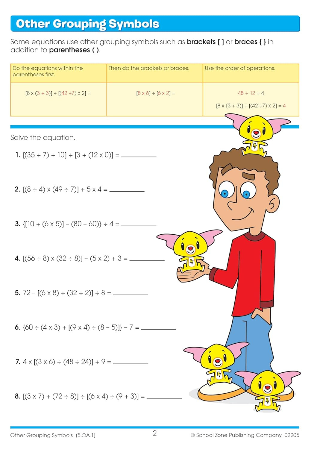 School Zone Math Basics 5 Workbook: 64 Pages, 5th Grade, Division, Order of Oper