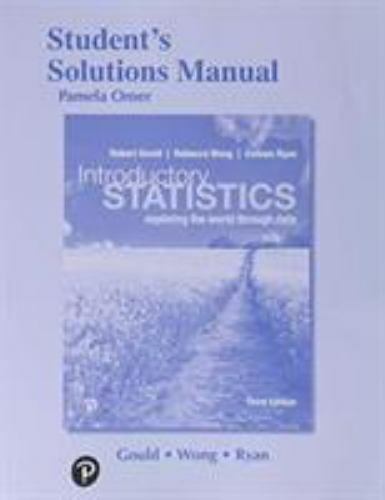 Student Solutions Manual for Introductory Sta- 0135189233, Gould, hardcover, new
