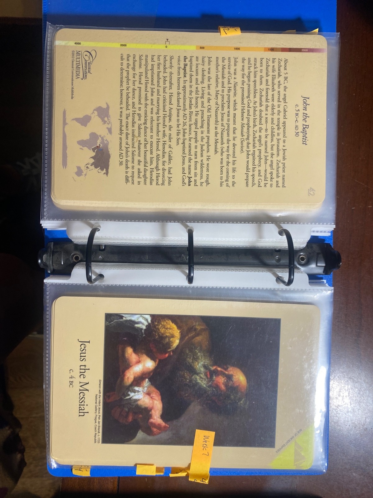 Classical Conversations Acts & Facts History Cards. 2012 set of 4. in binders.