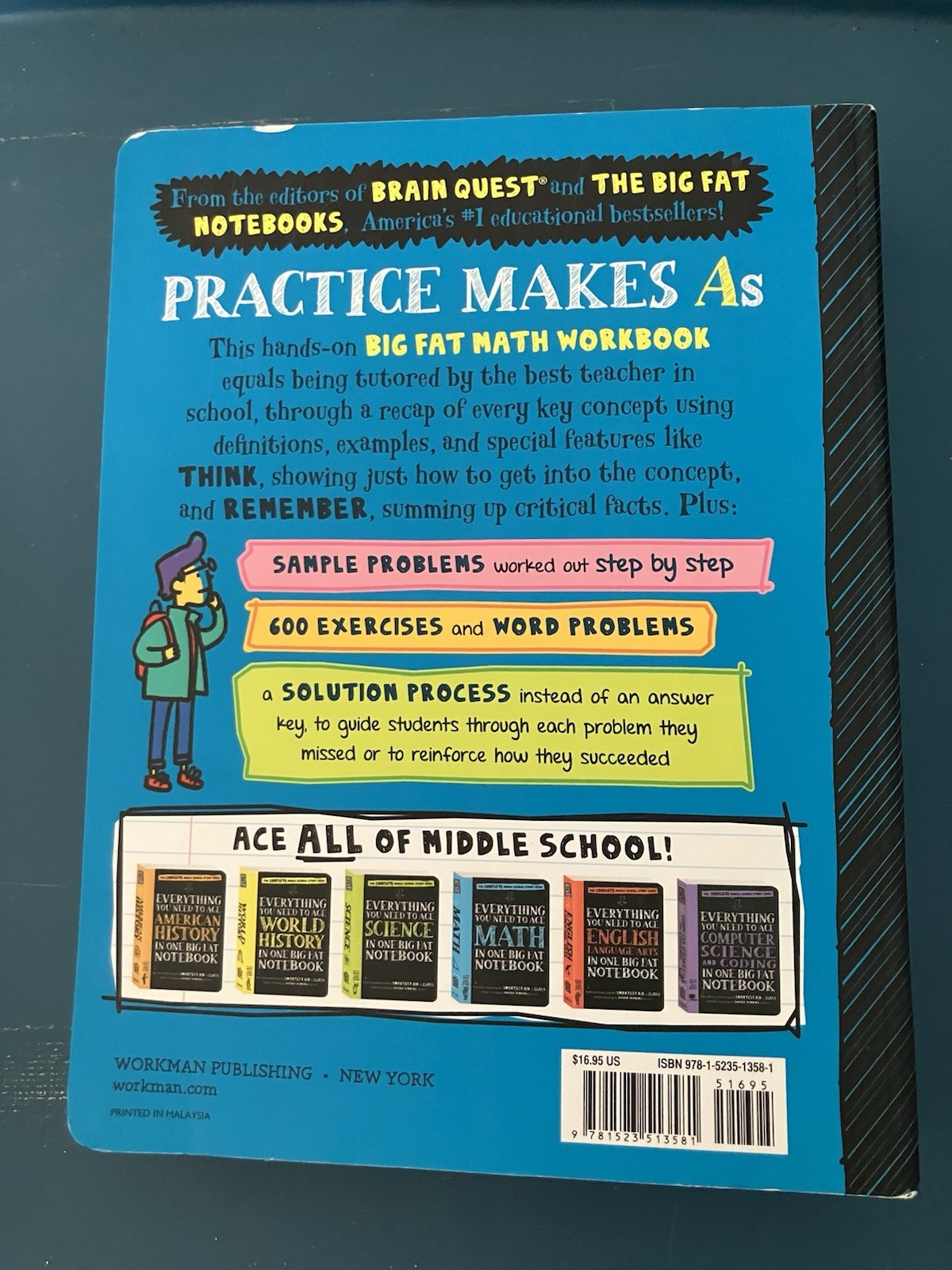 The Big Fat Middle School Math Workbook Workman Publishing Mathematics