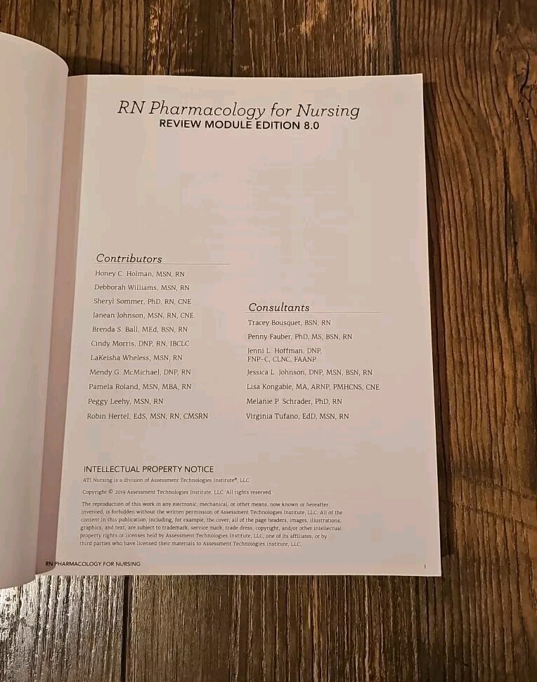 ATI Content Mastery Series RN Pharmacology For Nursing Edition 7.0