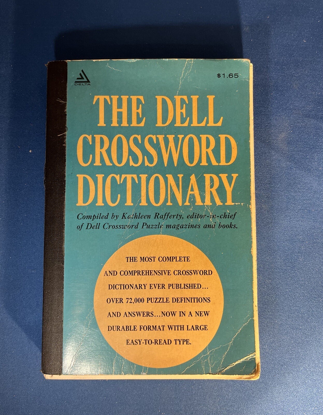 The Dell Crossword Dictionary by Kathleen Rafferty, 1960 Paper Back, Large Type