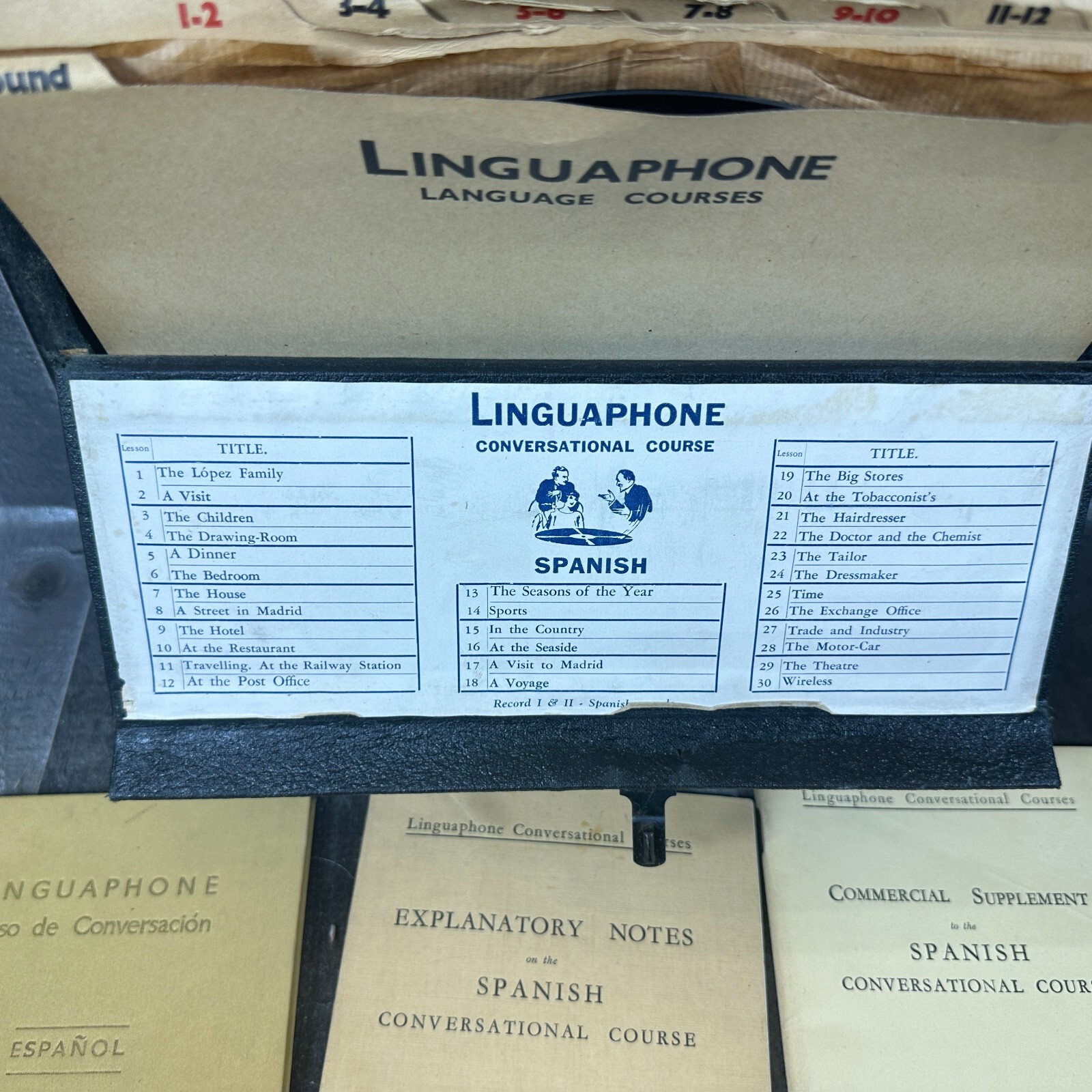 LINGUAPHONE Curso de Espanol- Spanish Vinyl Course Vintage Books Vinyl Case