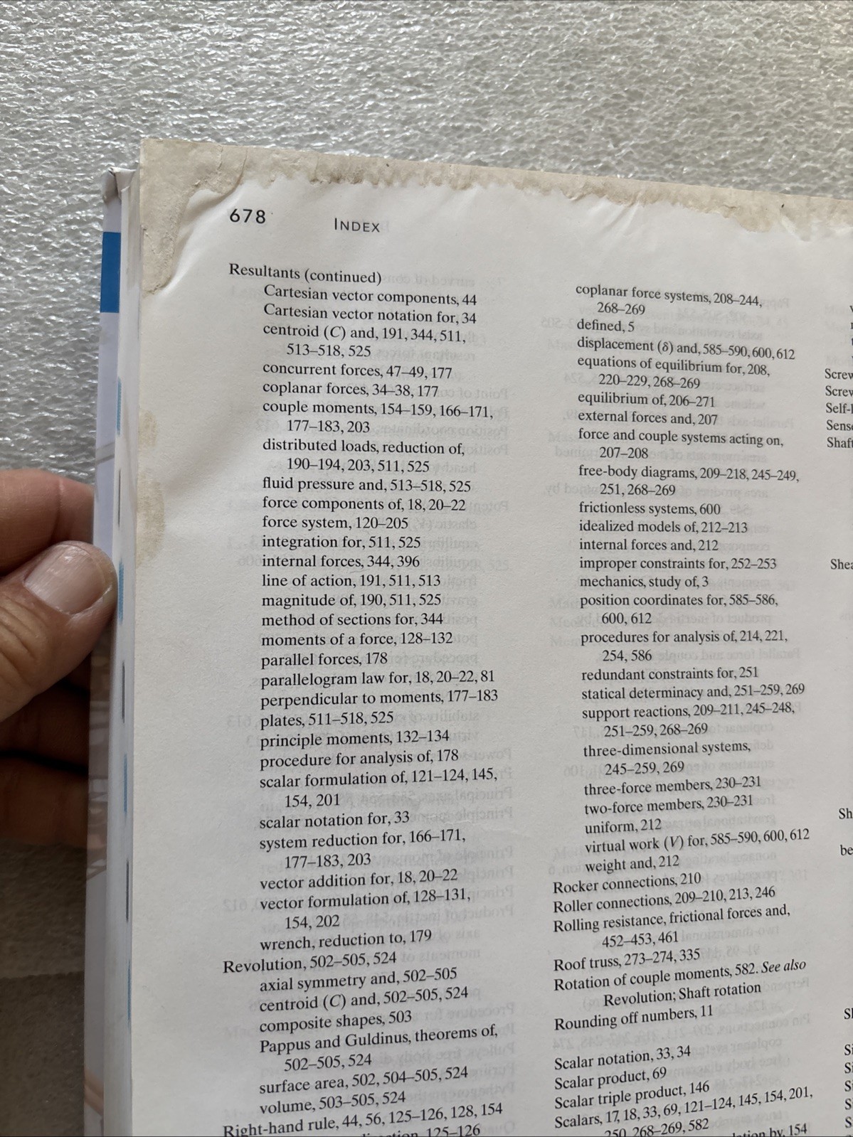 Engineering Mechanics Statics 14th Edit. / Russell C. Hibbeler HC *coffee stains