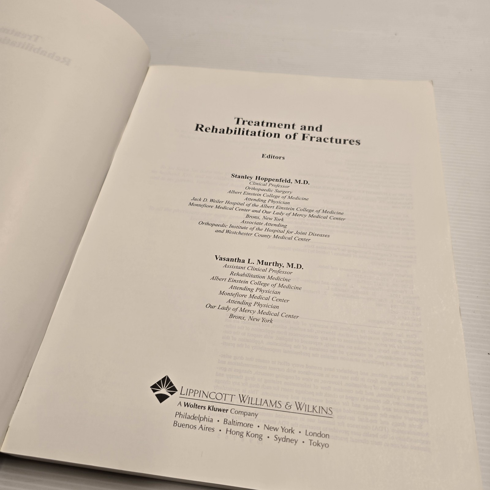 Treatment & Rehabilitation of Fractures Hoppenfeld Murthy Textbook Medical