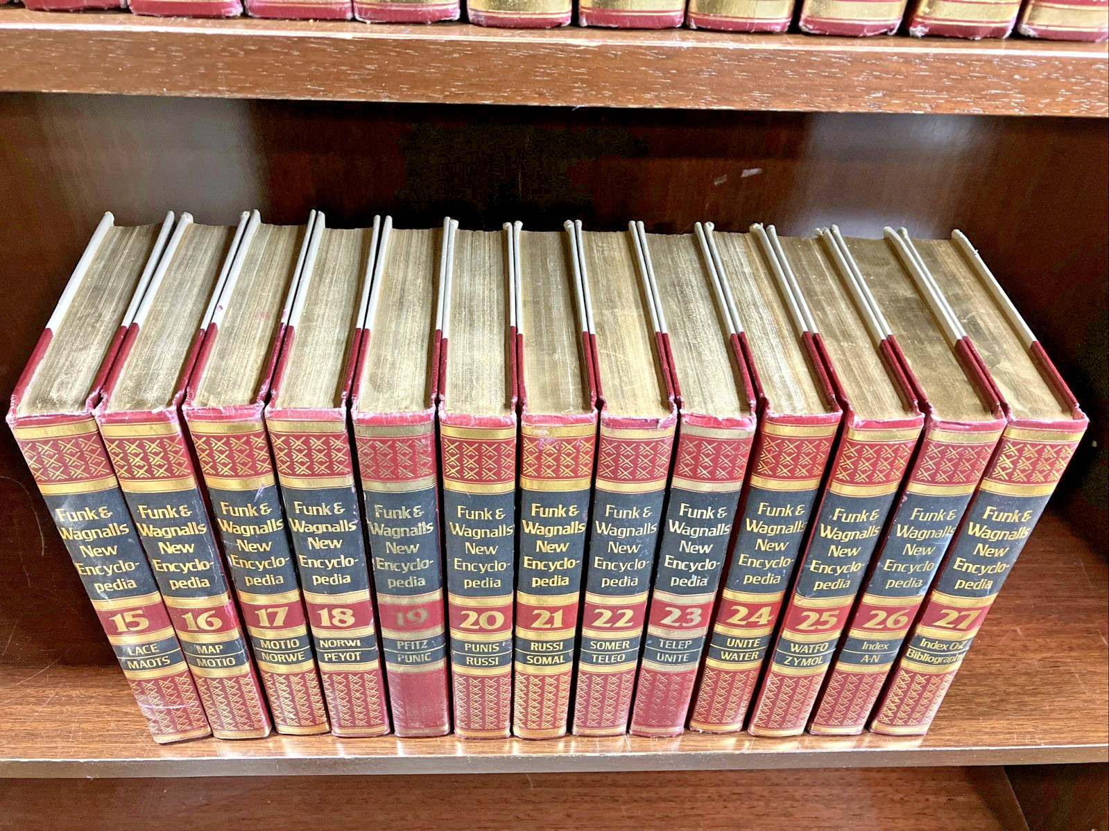 Funk and Wagnall’s New Encyclopedia Complete 27 Volume Set 1979 Red and Black