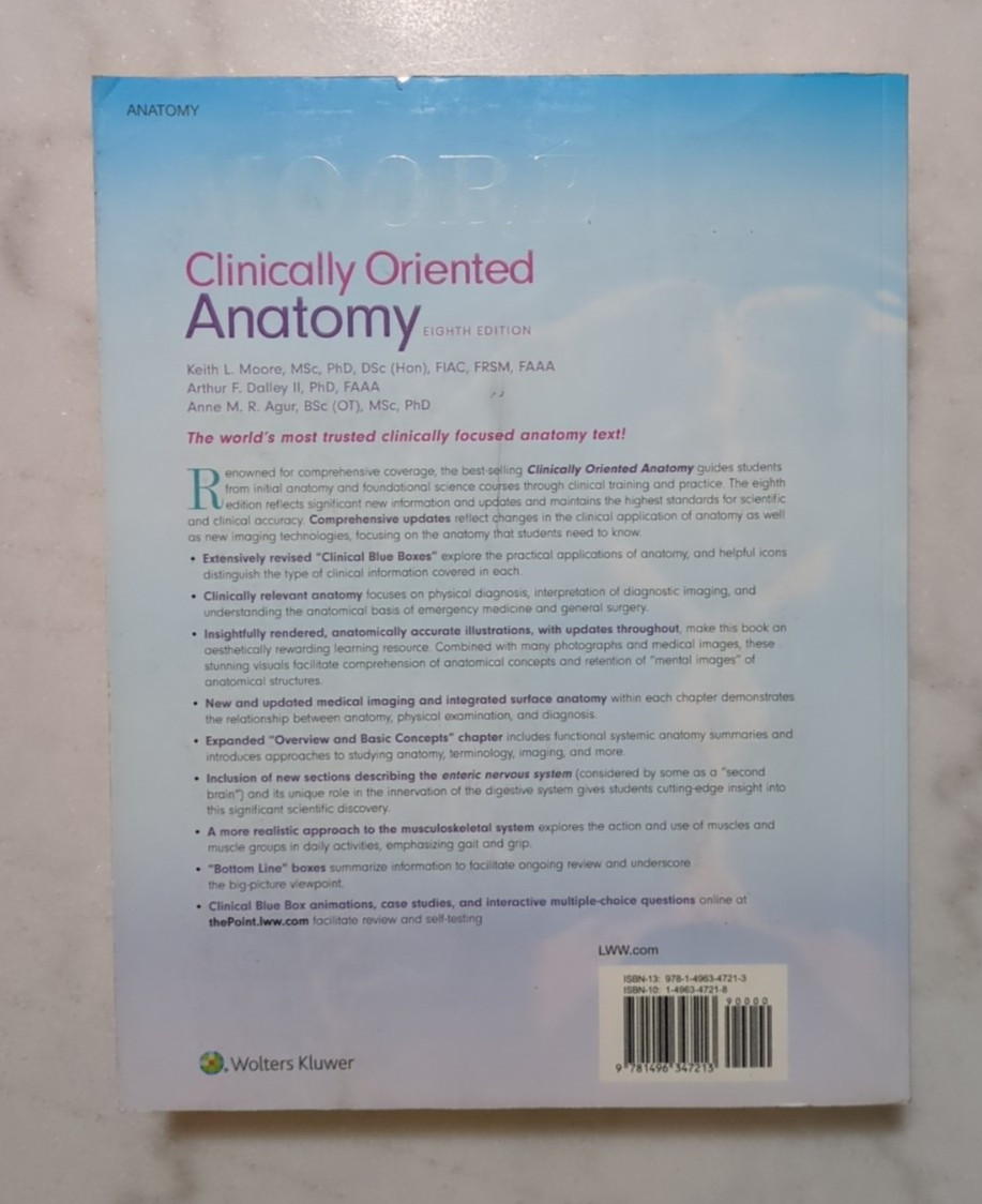 Clinically Oriented Anatomy 8th Edition Moore, Dalley & Agur *UNUSED Access Code