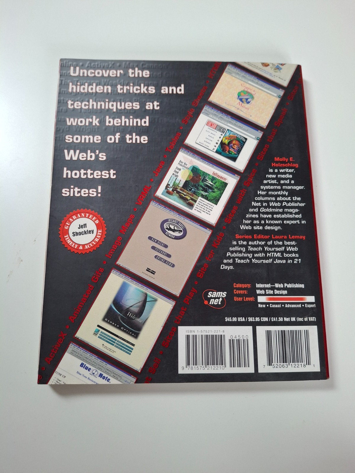 LAURA LEMAY’S GUIDE TO SIZZLING WEB SITE DESIGN – 1997 Paperback + CD-Rom