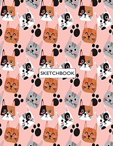 SKETCHBOOK: CUTE CAT ON PINK COVER (8.5 X 11) INCHES 110 By Cutie Cat BRAND NEW