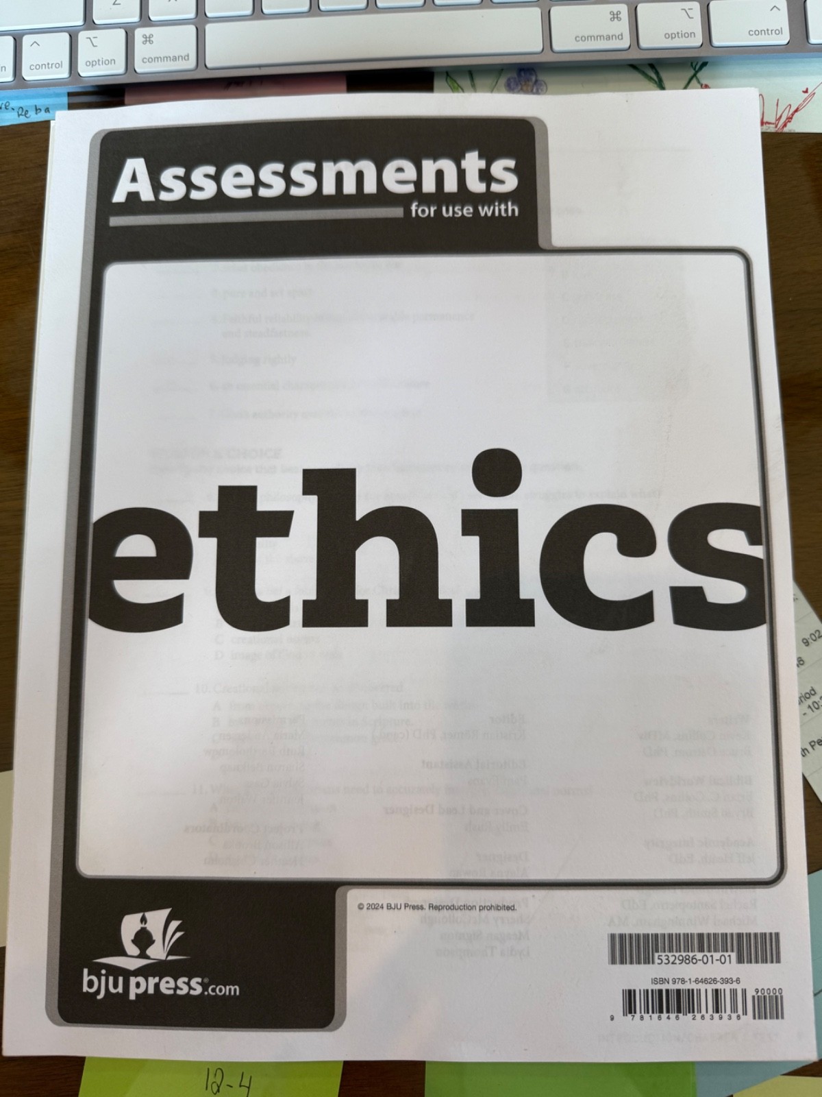 Brand New BJU Press Ethics- Student Book, Activites, and Assessements