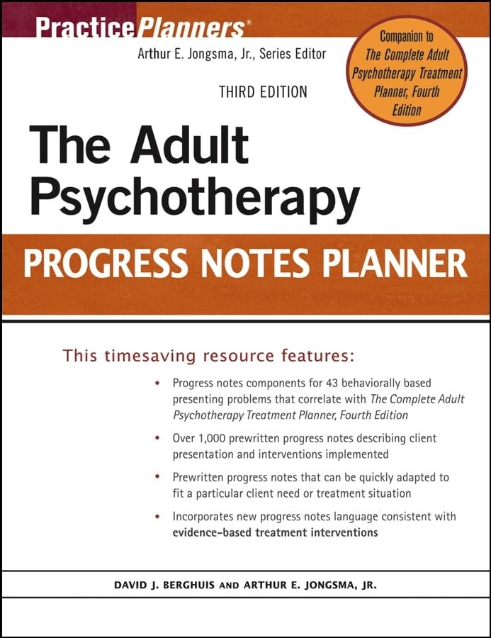 The Adult Psychotherapy Progress Notes Planner – paperback Jongsma Jr., Arth…