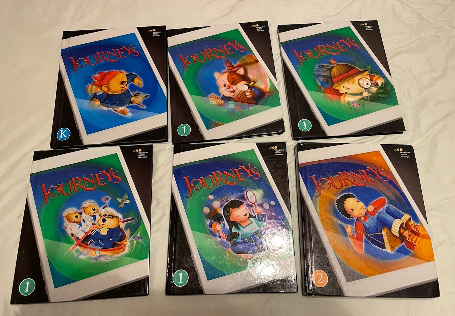 Journeys Grade K-2 Student 6 book set 2017 HC Houghton Mifflin Homeschooling