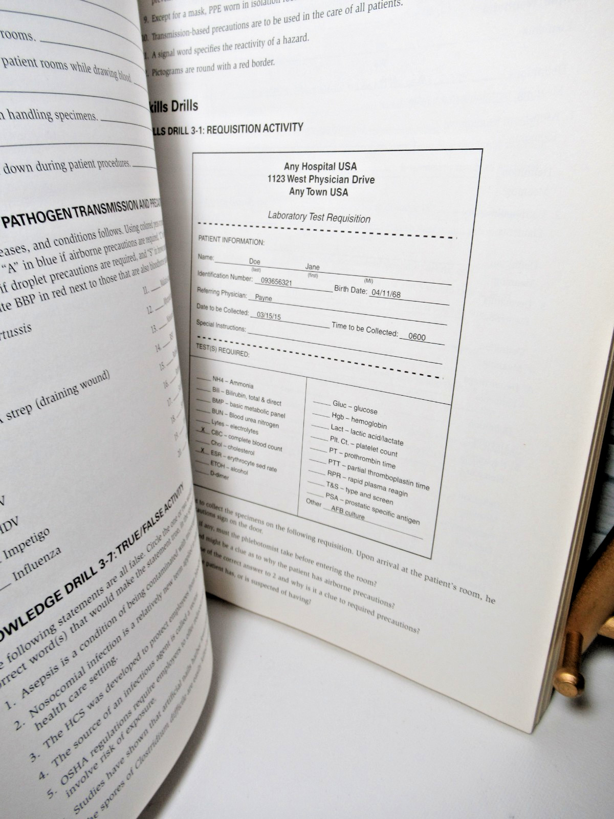 Student Workbook for Phlebotomy Essentials/ Softcover/ by Ruth E. McCall