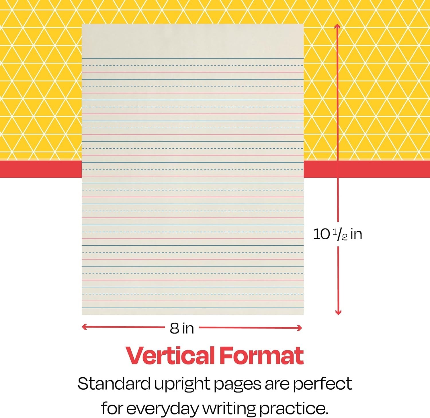 Zaner-Bloser 8×10.5 Handwriting Paper: 1/2 Inch Rule for Grade 3 – 500 Sheets