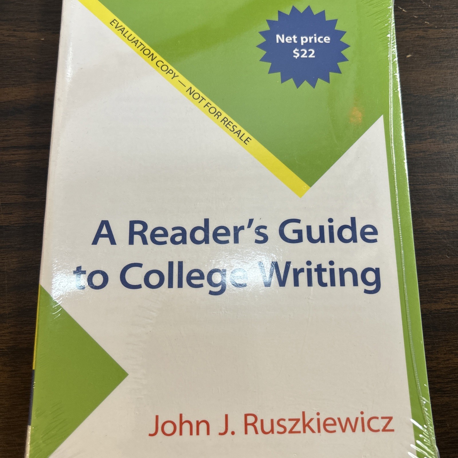 A Reader’s Guide to College Writing by Ruszkiewicz, John J. New Instr. Copy