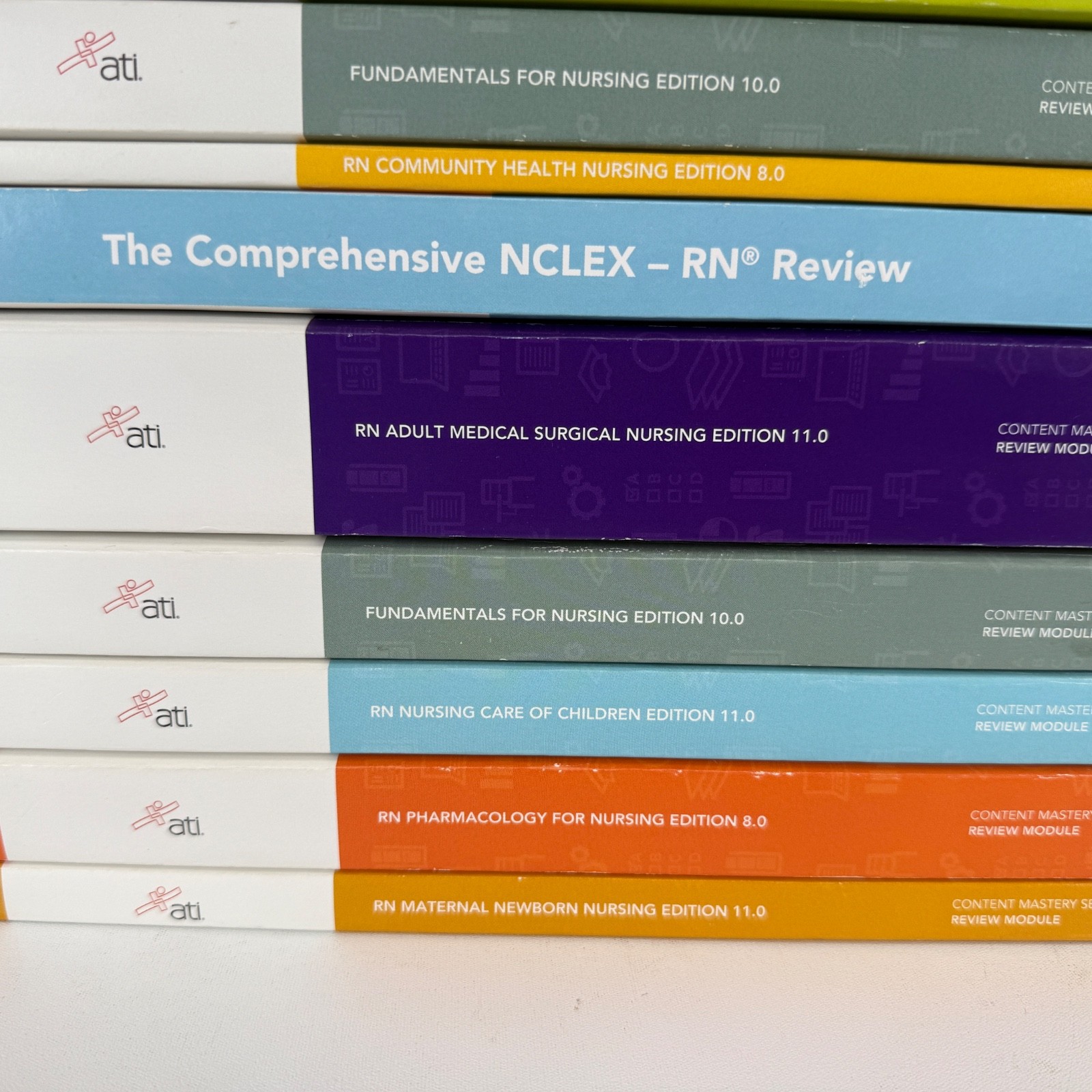 ATI Fundamentals Nursing Book MIXED Lot OF 12 Review Modules Content Mastery RN