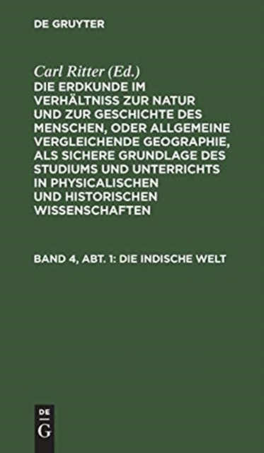 Ritter – Die Indische Welt – New hardback or cased book – X555z