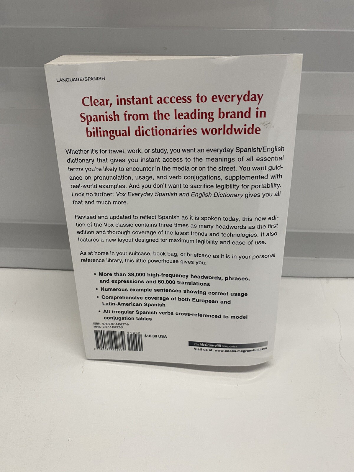 Vox Everyday Spanish And English Dictionary McGraw Hill Paperback