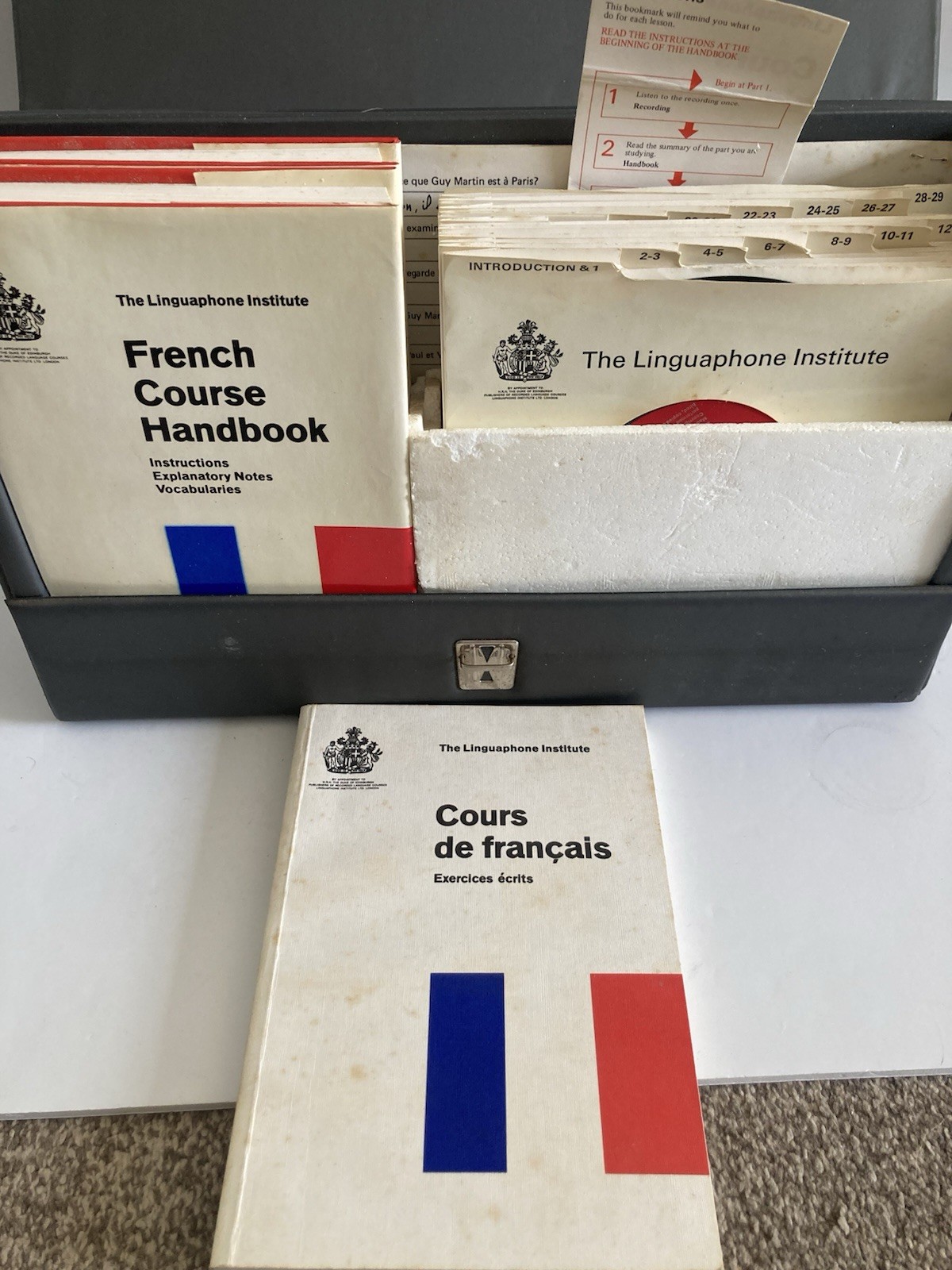 Linguaphone French Vintage Language Course Vinyl LP / Book Box Set Complete