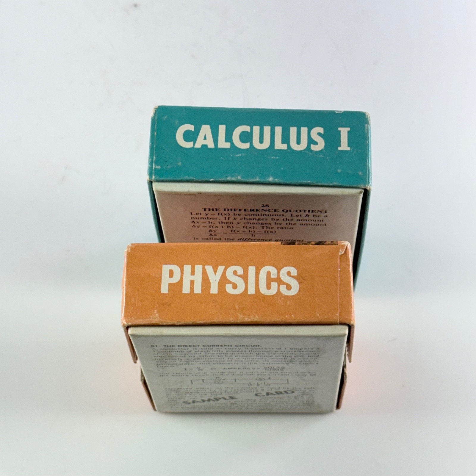 Vis-Ed Compact Facts Flash Card Set Lot of 2 Physics & Calculus I Vintage Study