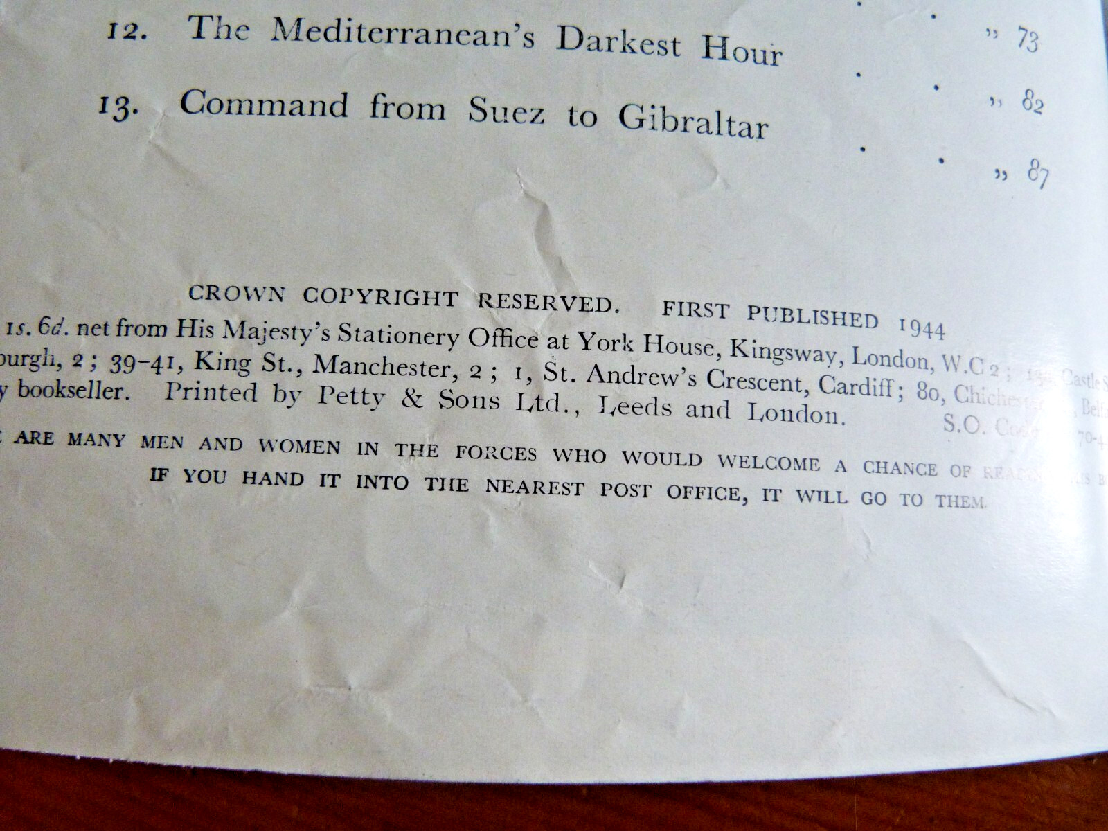 MEDITERRANEAN FLEET GREECE TO TRIPOLI MILITARY / NAVAL BOOK PUBLISHED 1944