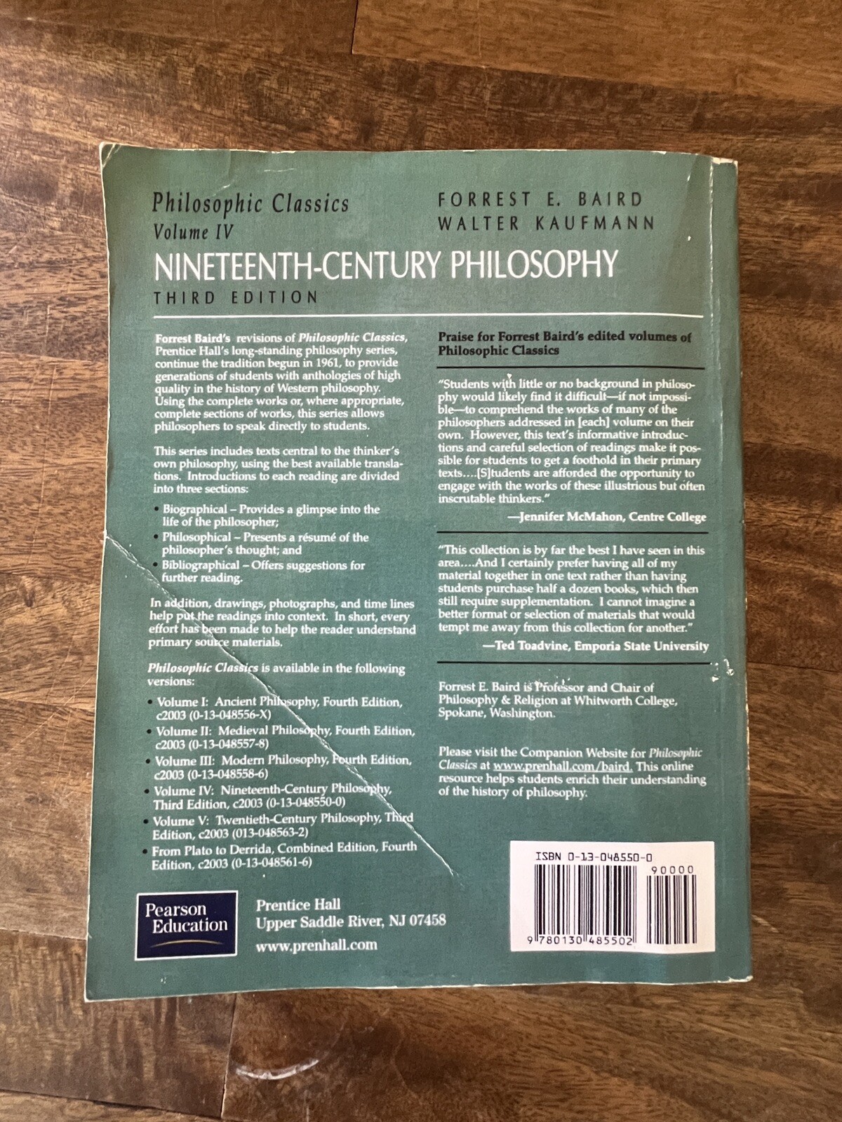 NINETEENTH-CENTURY PHILOSOPHY, THIRD EDITION (PHILOSOPHIC By Forrest E. Baird