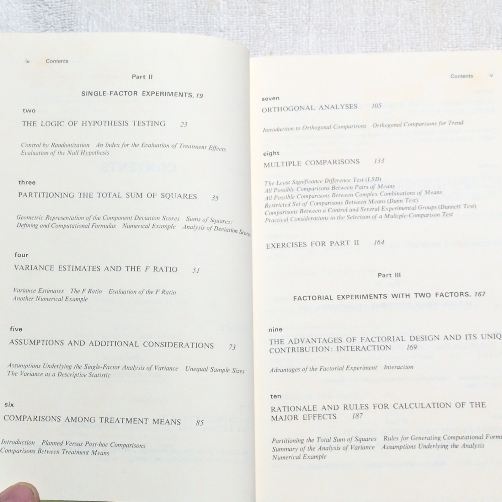 Prentice-Hall Design and Analysis by Geoffrey Keppel, 1973, Hardcover