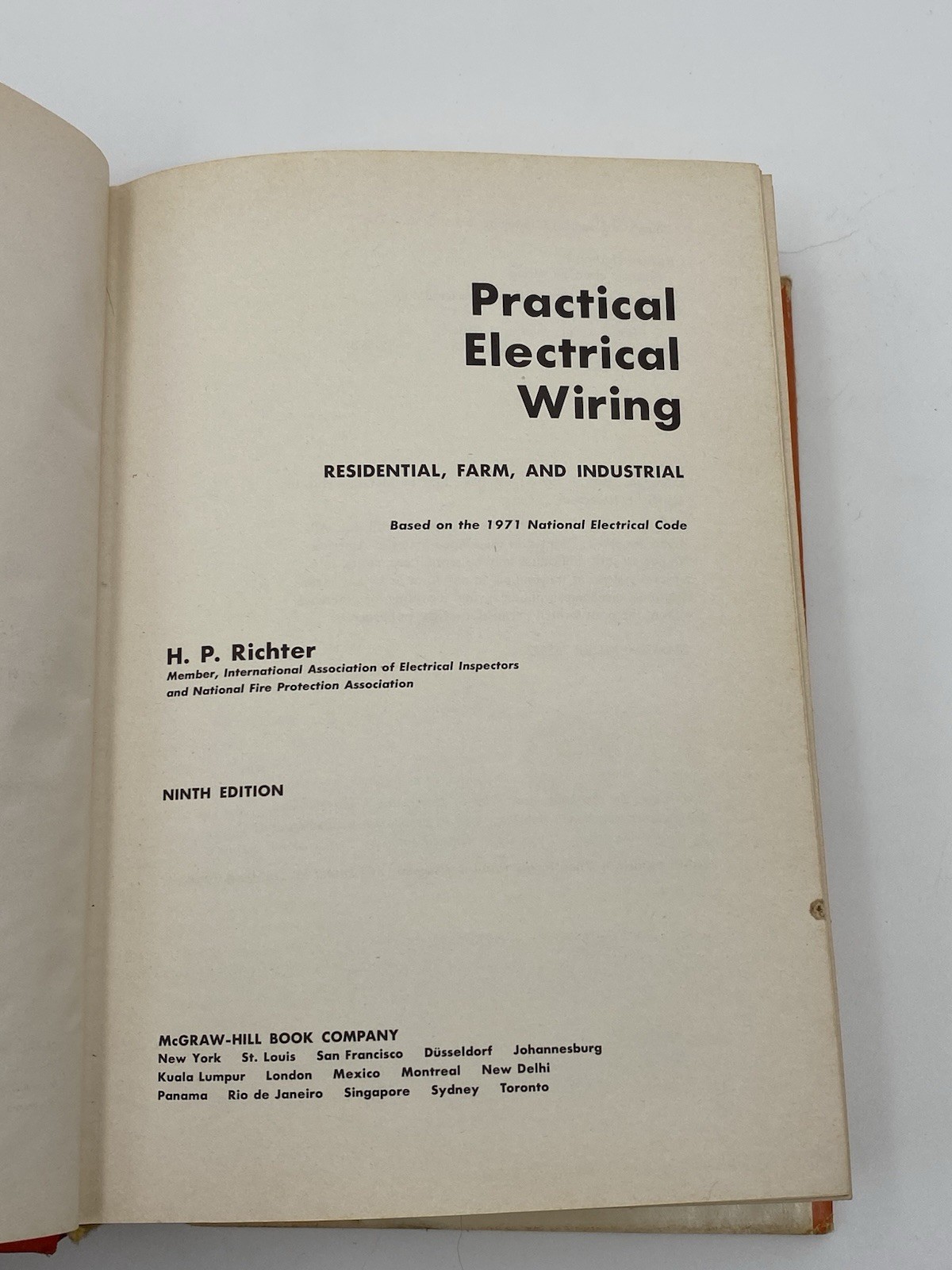 Practical Electrical Wiring By H P Richter 1972 Vintage Ninth Edition Good