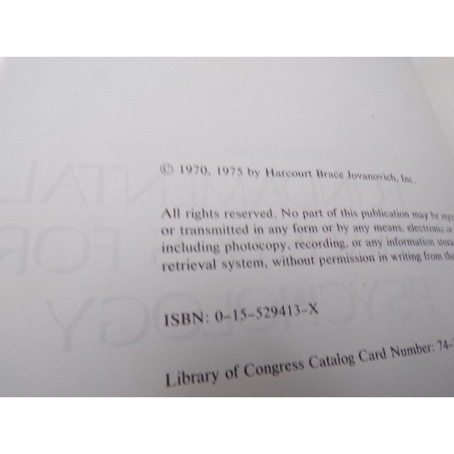 Fundamental Statistics for Psychology Robert B McCall 2nd Ed 1975 Hardcover ISBN
