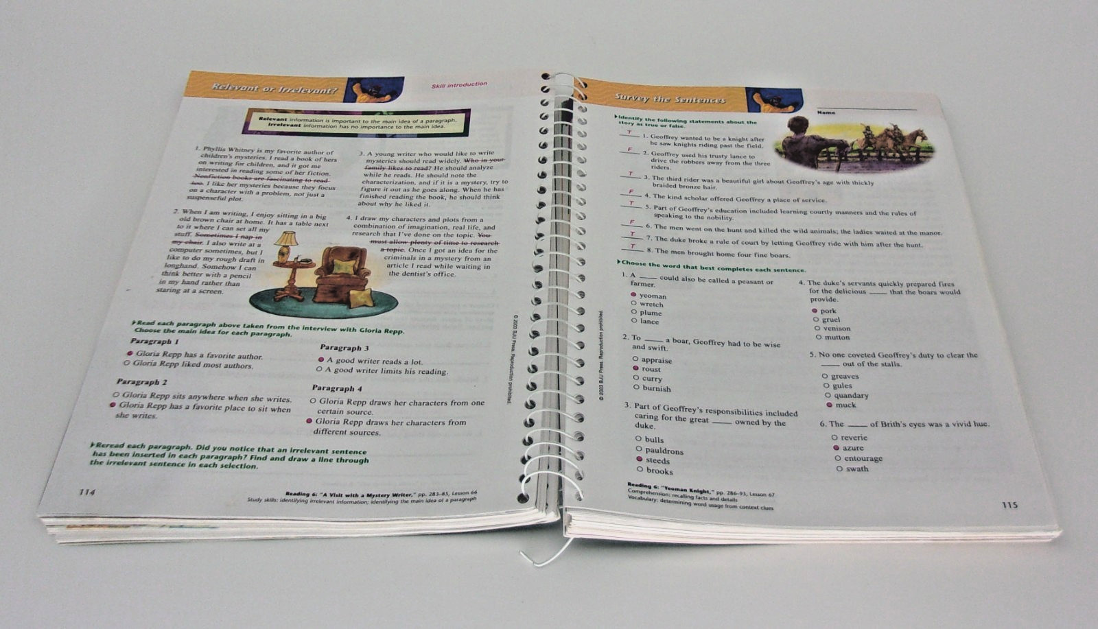 Set 3 Reading 6 As Full as the World Teacher’s Ed.1 &2,Worktext Answer Key 2 Ed.
