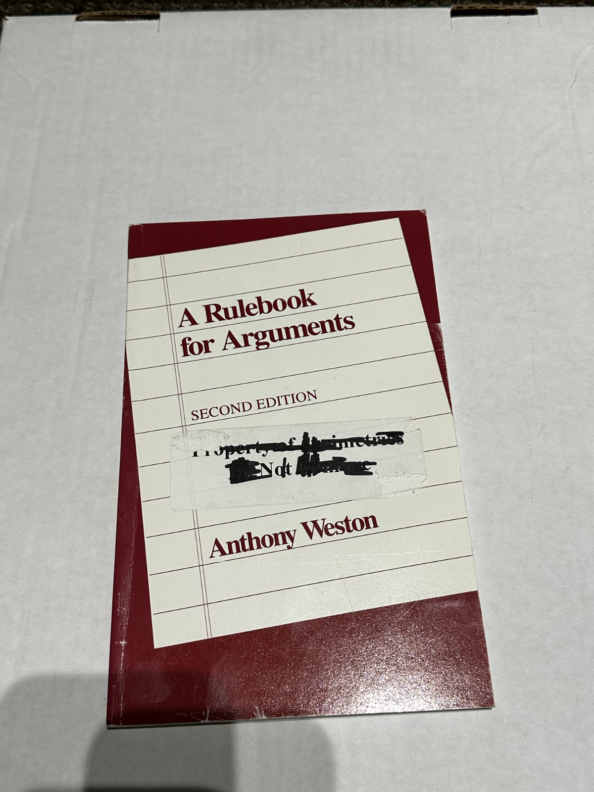 Rulebook for Arguments by Anthony Weston (1992, Trade Paperback)