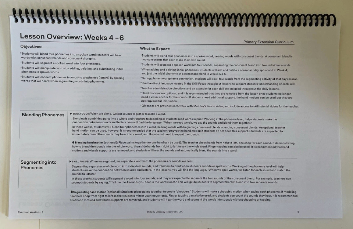 Heggerty Phonemic Awareness Primary Extension Curriculum: 12 Weeks 2022