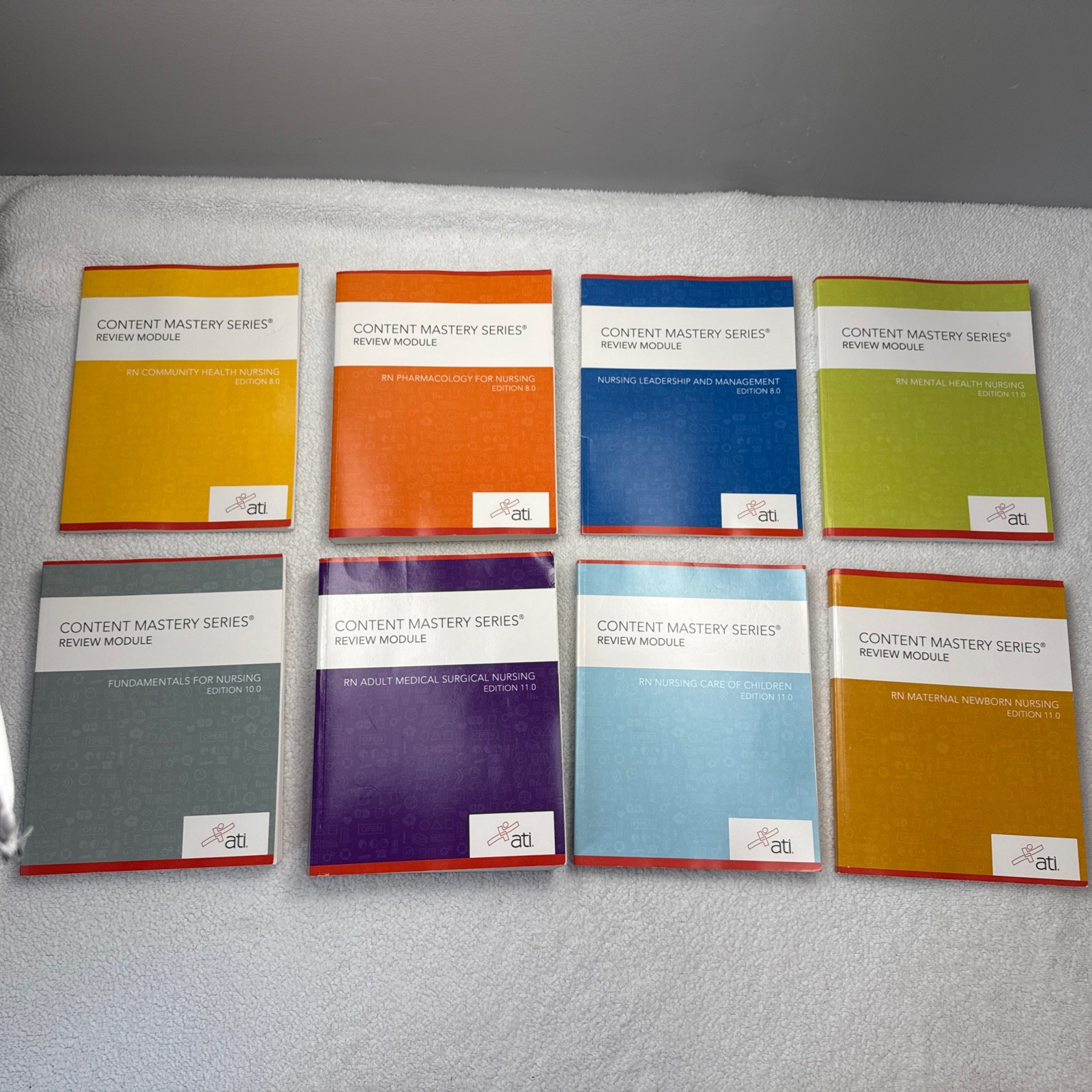 ATI Content Mastery Series RN Nursing Review Modules 8 Books ~ Various Editions