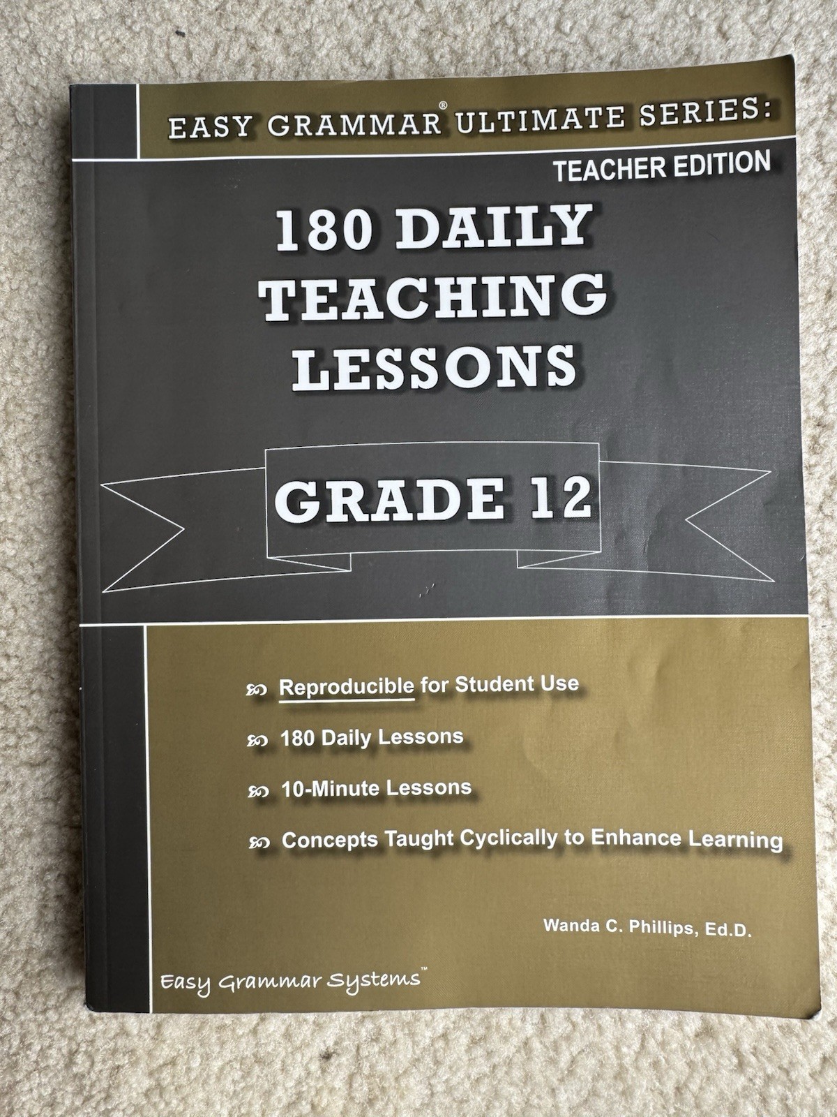 180 Daily Teaching Lessons grade 12 Easy Grammar Ultimate Series teacher edition
