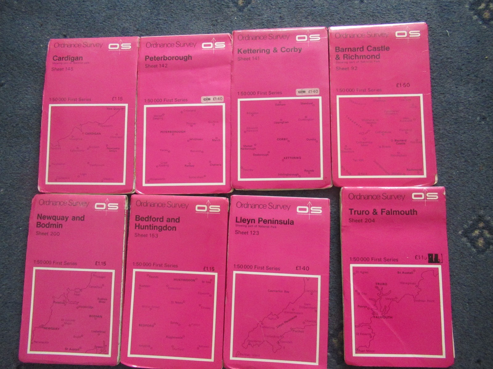 8 x OS MAPS JOB LOT Ordnance Survey (D6)