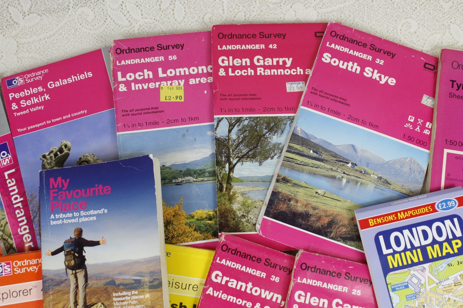 Vintage Tourist Maps Bundle United Kingdom Ordnance Survey Scotland England