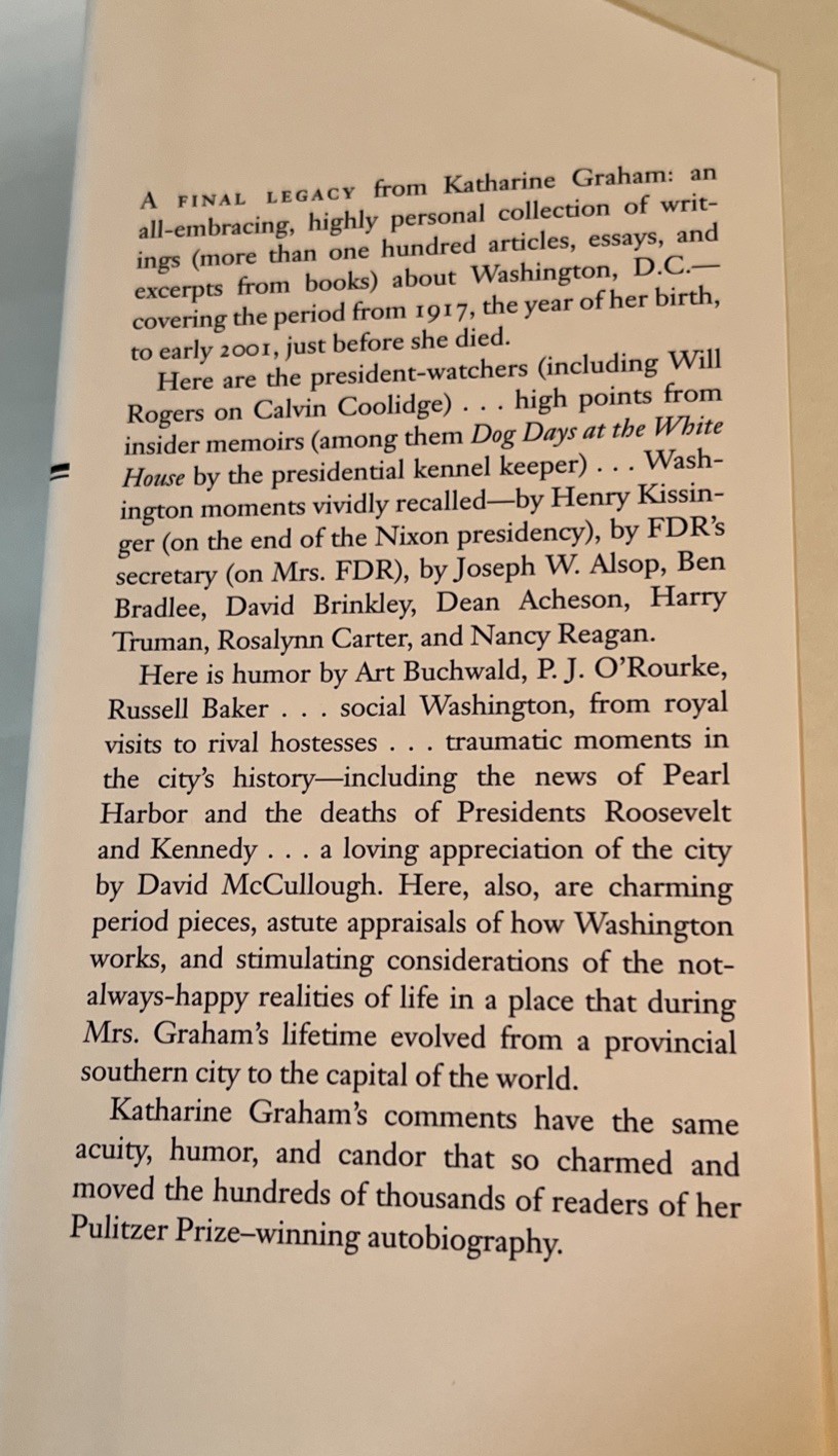Katharine Graham’s Washington by Katharine Graham (2002, Hardcover)