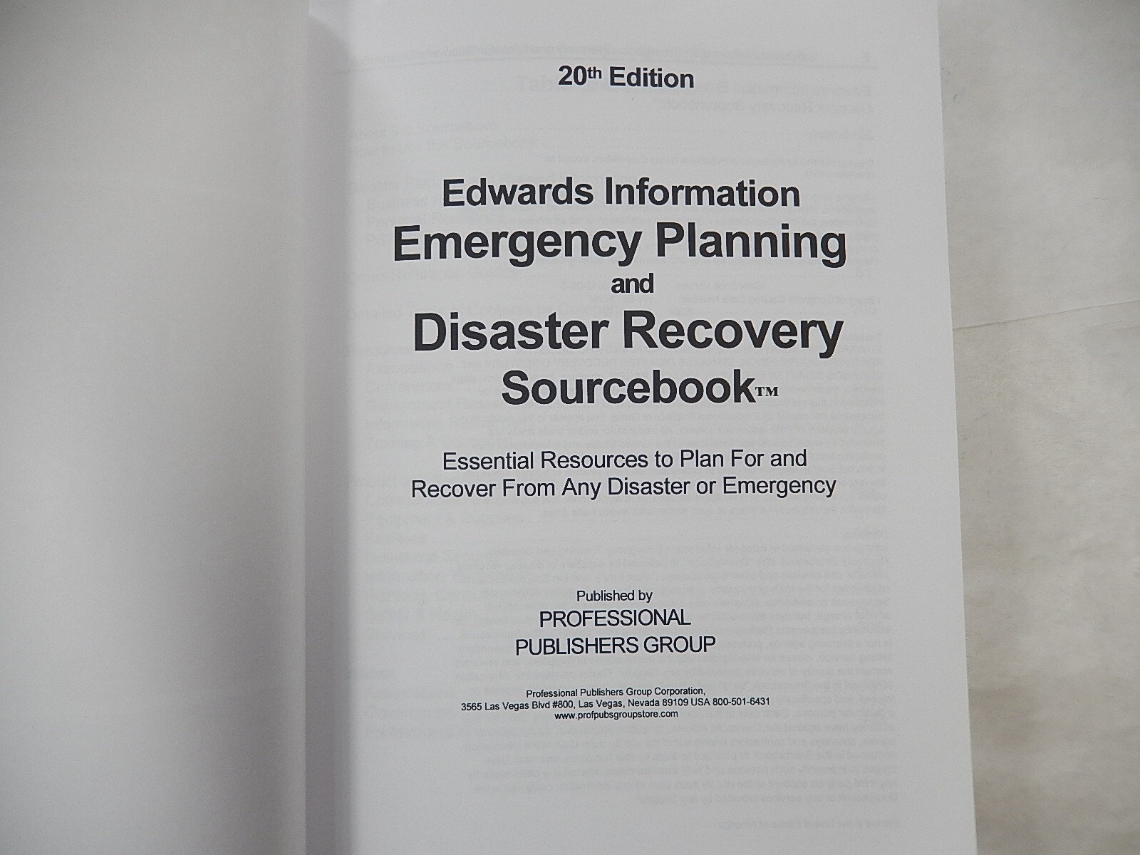 Emergency Planning and Disaster Recovery Sourcebook, 2013, 20th Edition, Edwards