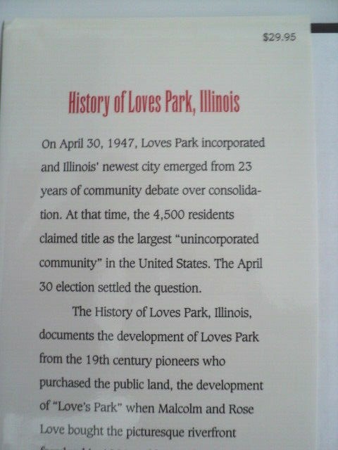 History of Loves Park Illinois Campbell 172 pages hardbound Rail Road Steam Boat