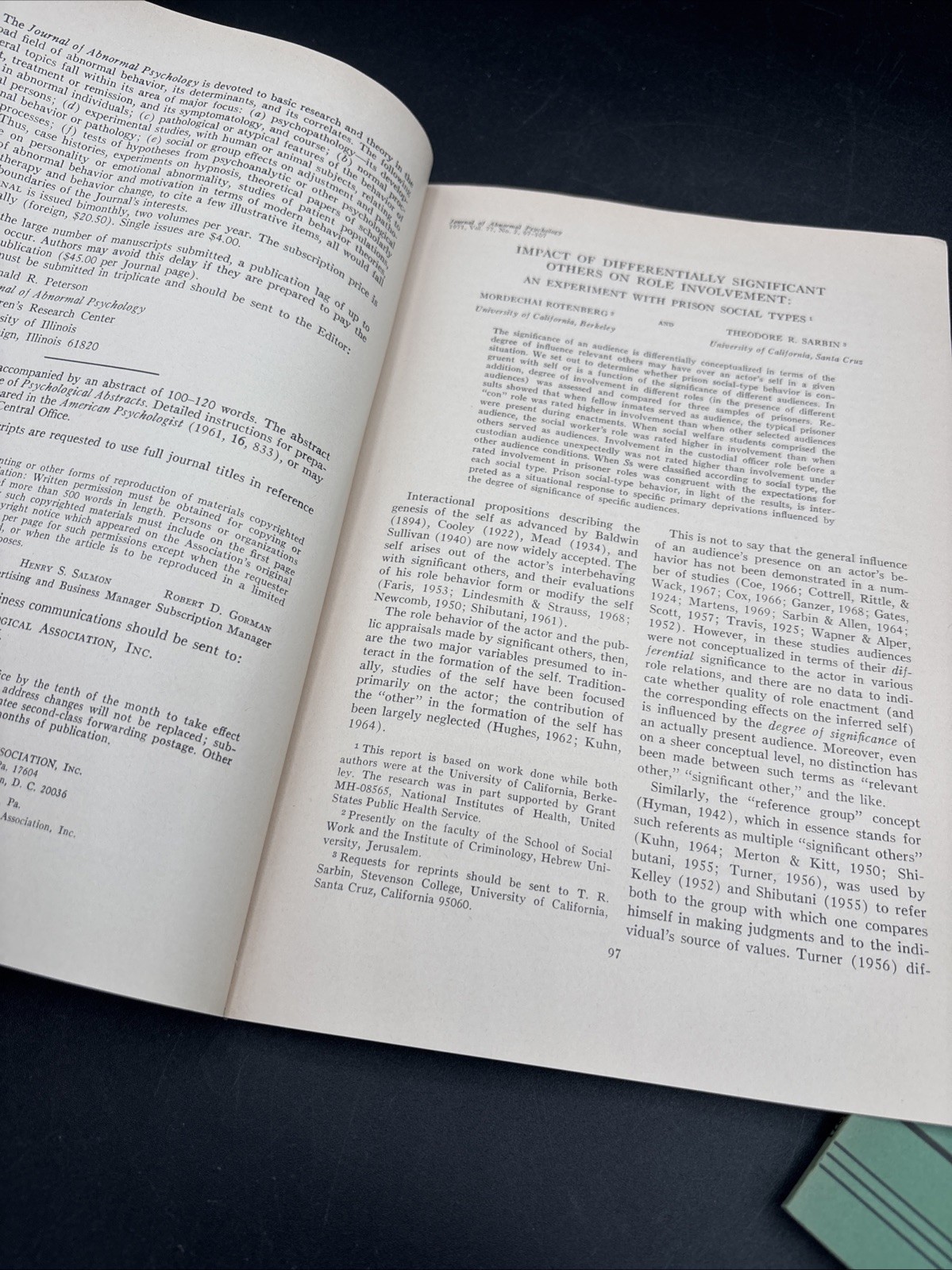 1971 Journal Of Abnormal Psychology Vol 77 1-2-3 Mental Illness Autistic