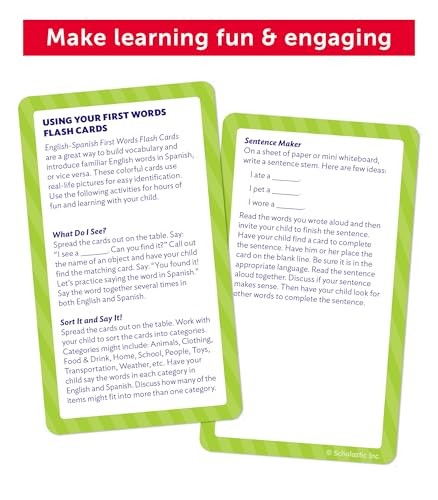 English-Spanish First Words Flash Cards Medium