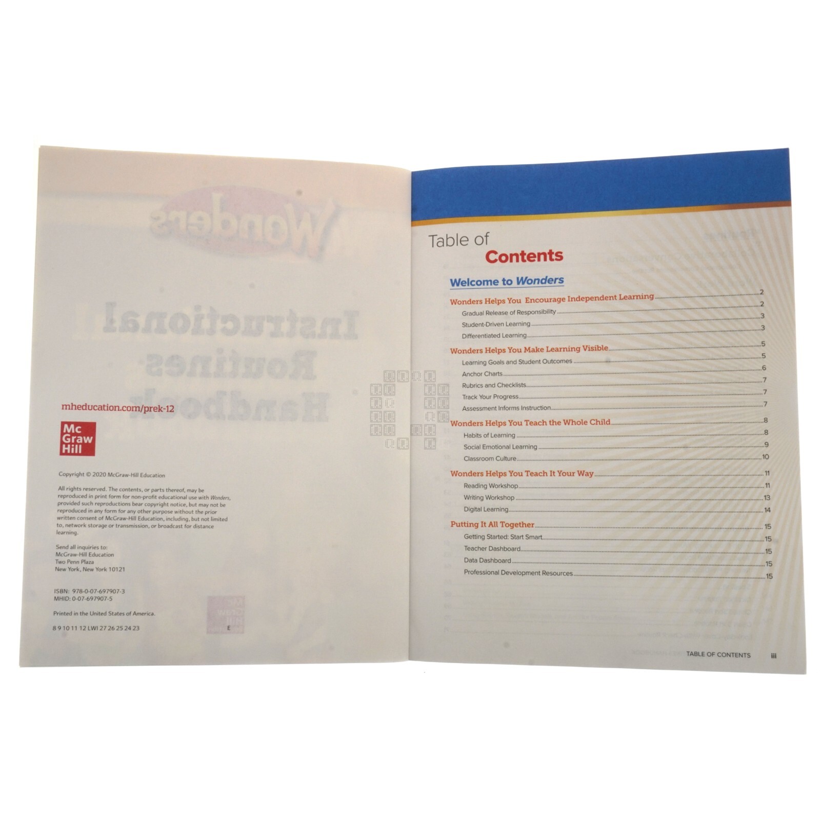 McGraw Hill 0076979075 Wonders 2020 K-6 Instructional Routines Handbook
