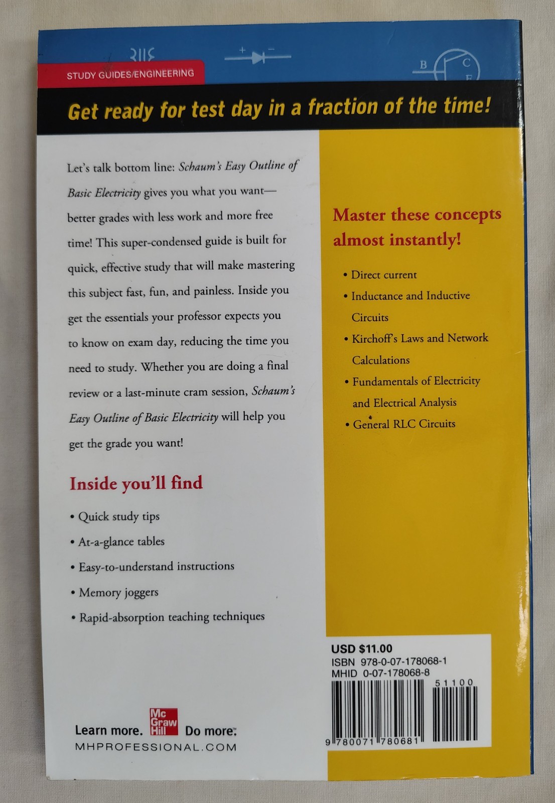 Schaums Easy Outline of Basic Electricity Revised by Milton Gussow (2011, Trade