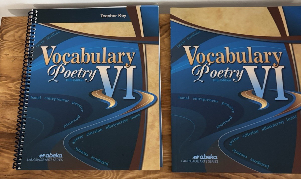 Abeka English, Literature, Vocabulary Poetry Sets 12th Grade NEW Student & Keys