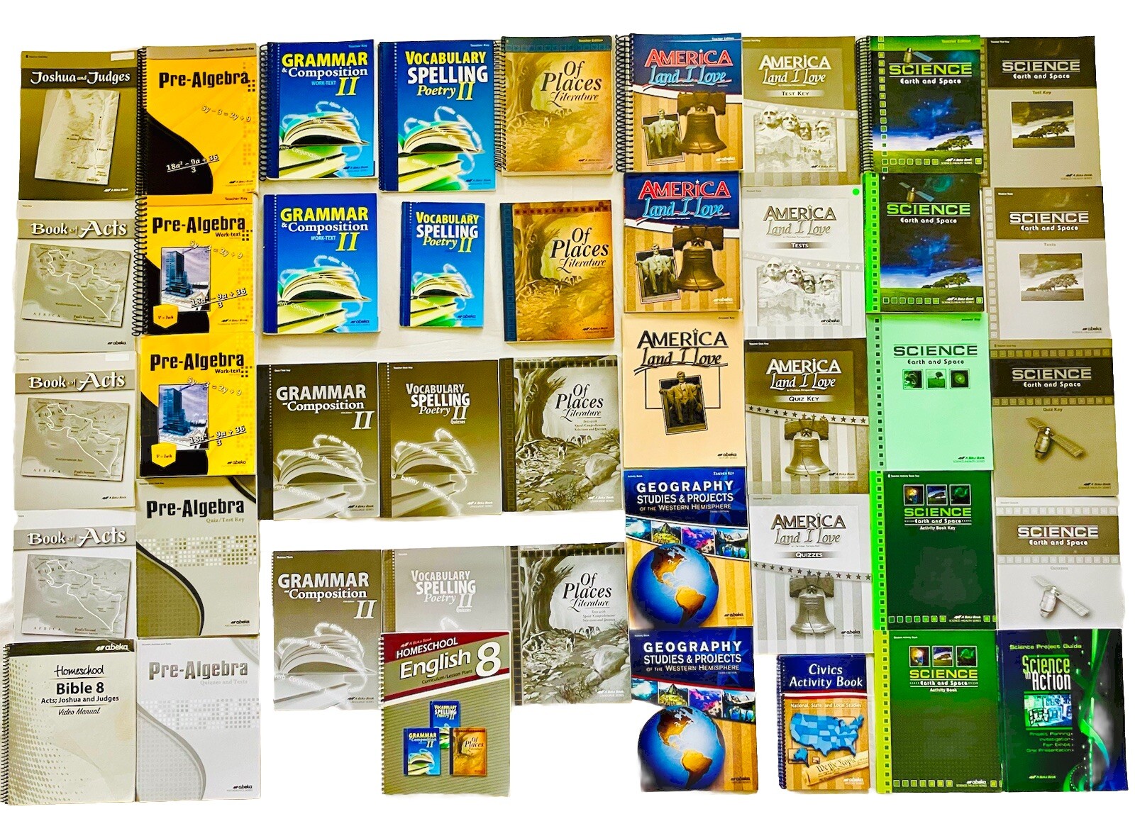 Abeka 8th Grade 8 Lot 43 Curriculum Complete Set Parent & Student Kit plus Bible