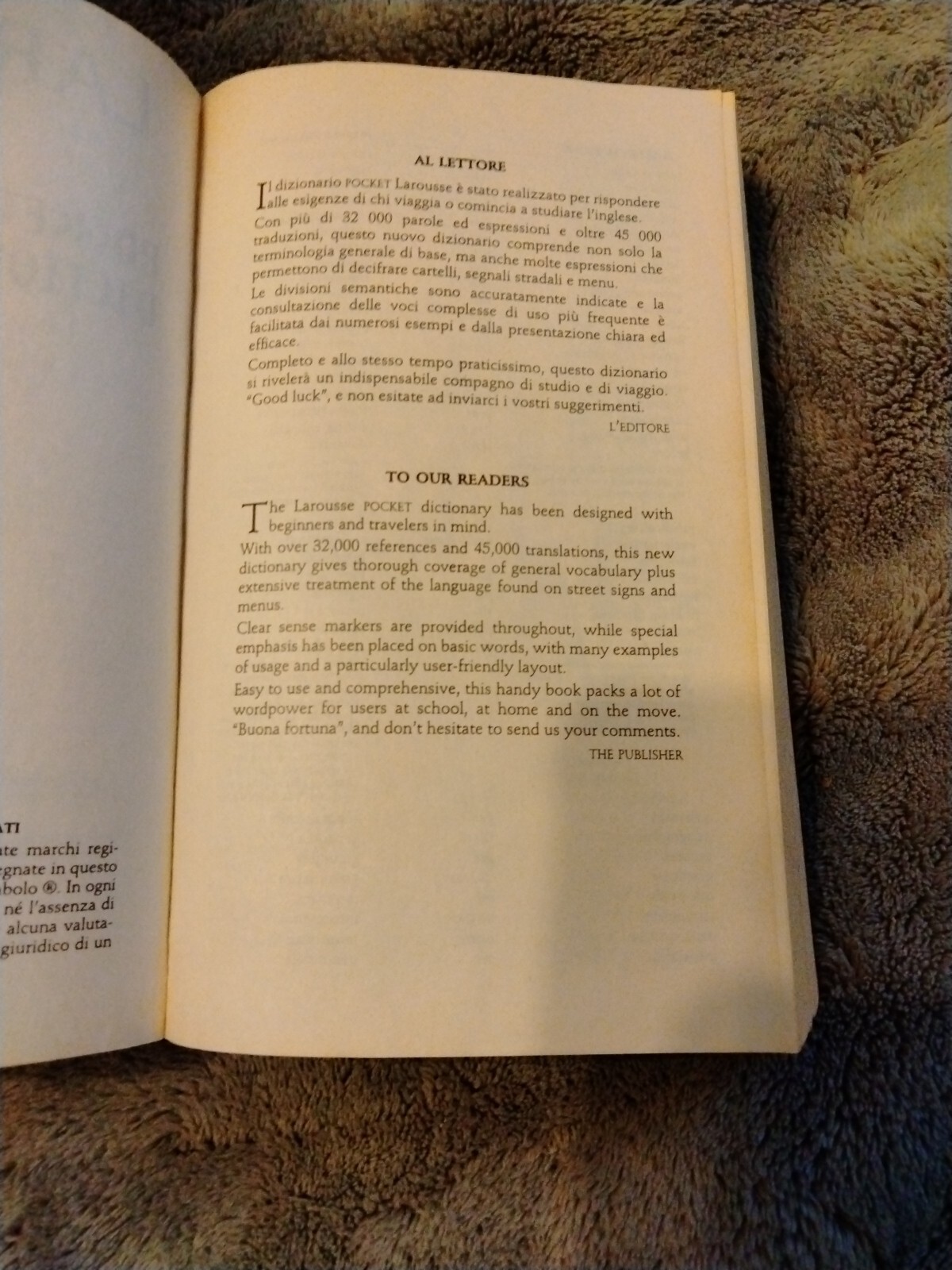 Larousse Pocket Dictionary – Italian-English by Larousse Staff (1999, Trade…