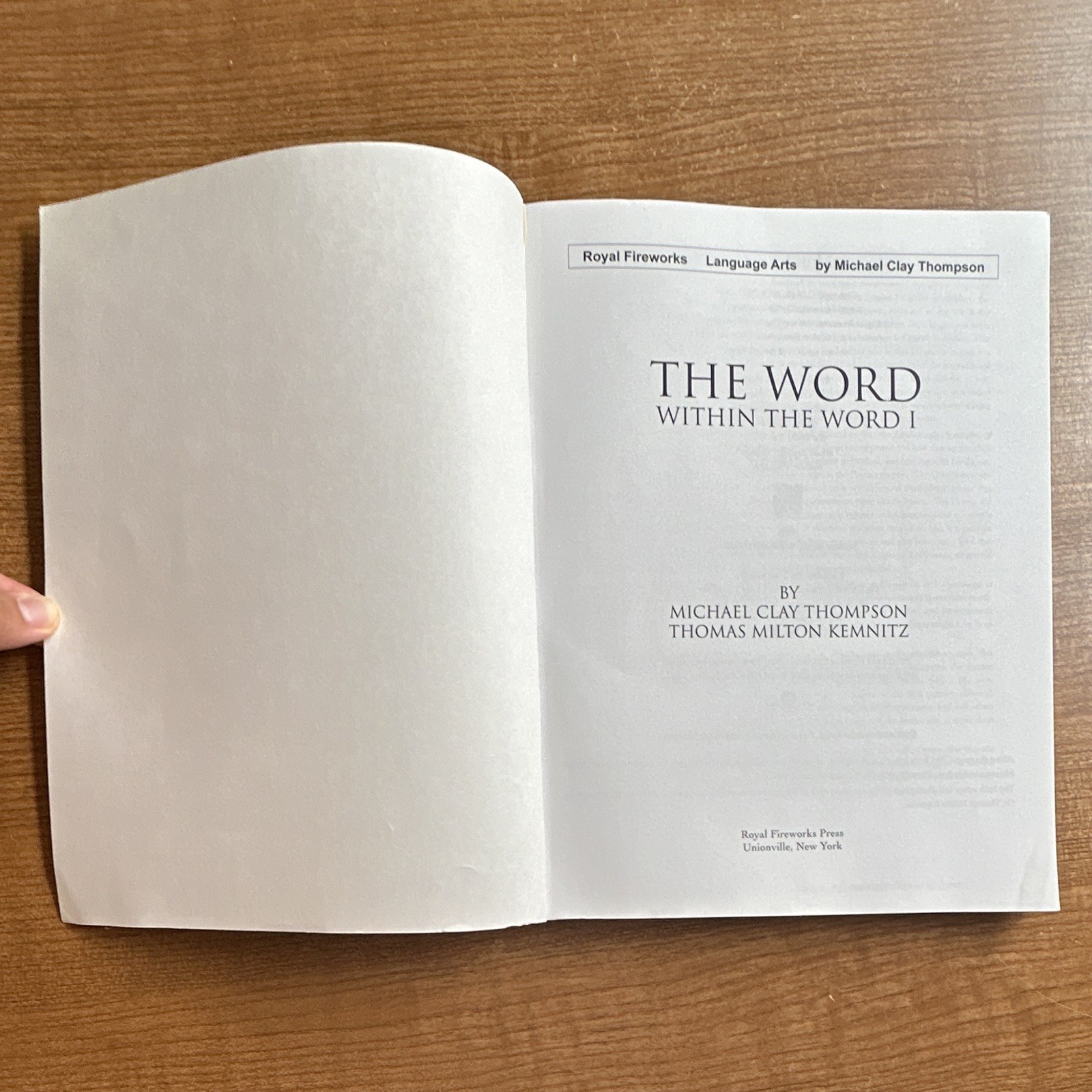 Royal Fireworks Press The Word Within the Word I Textbook by M.C. Thompson